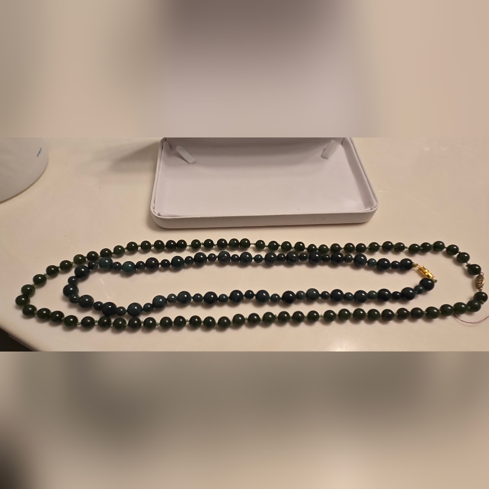 2 Jade strand necklaces